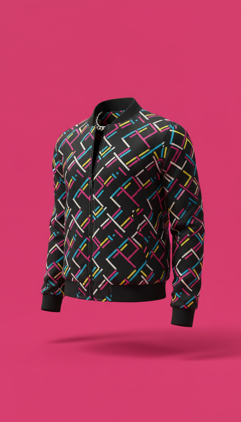 Faux Leather Holographic Bomber