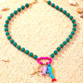 Ocean Charm Beaded Necklace green