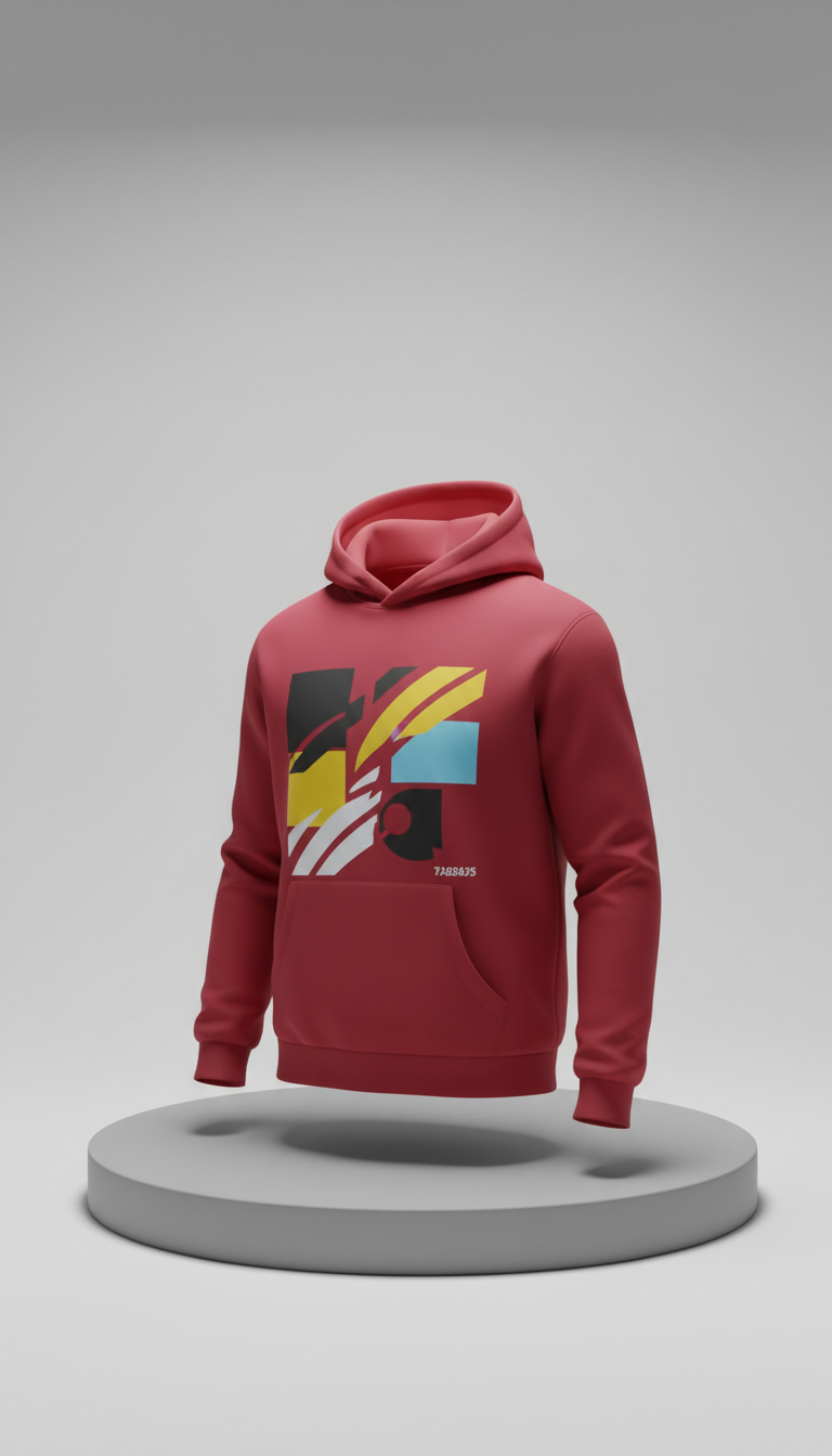 Oversized Hoodie With Neon Graphics